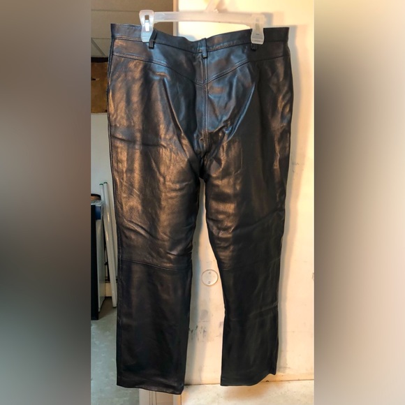 Dark Royal Blue leather trousers - Picture 1 of 5